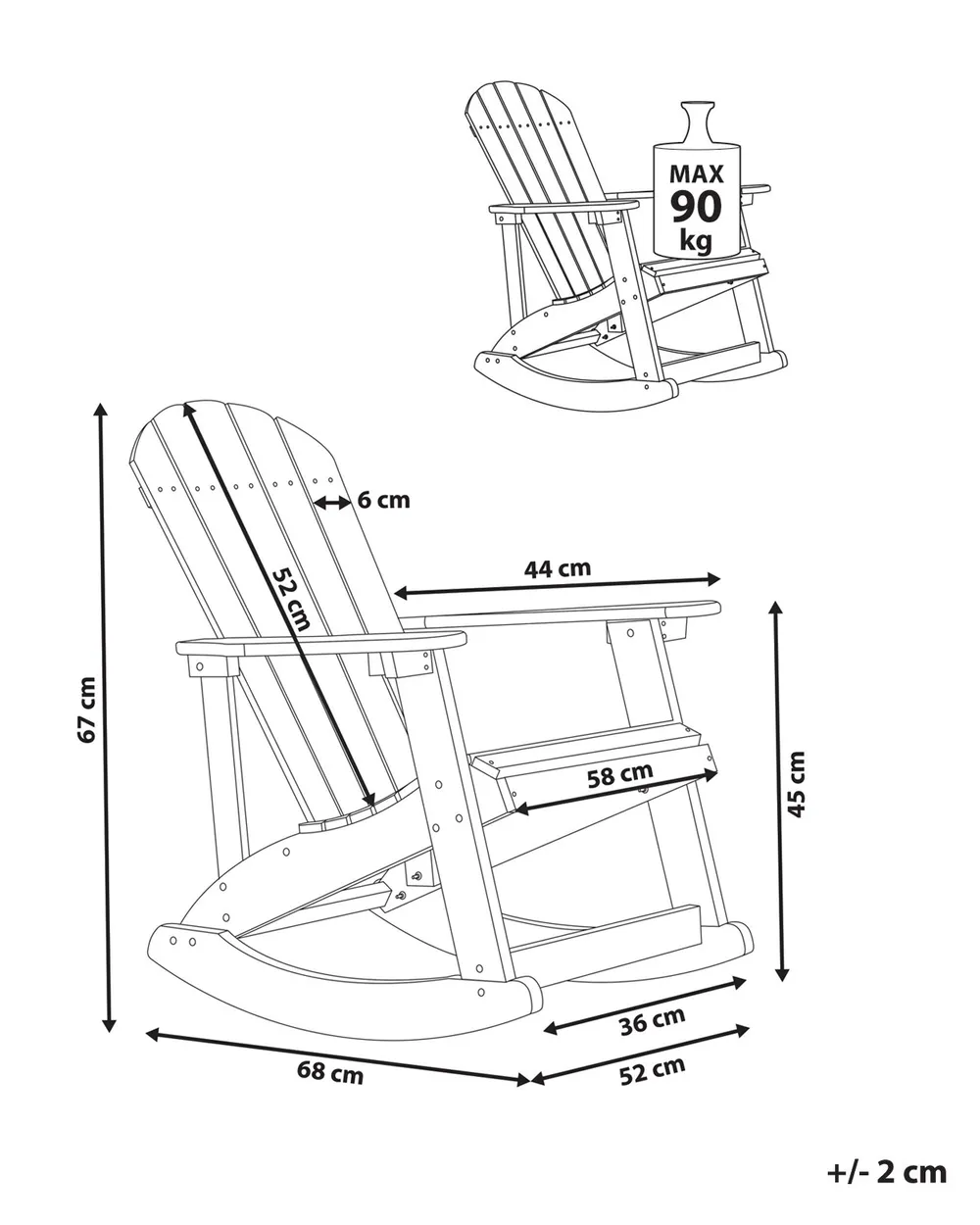Garten Schaukelstuhl für Kinder ADIRONDACK Hellblau_918324