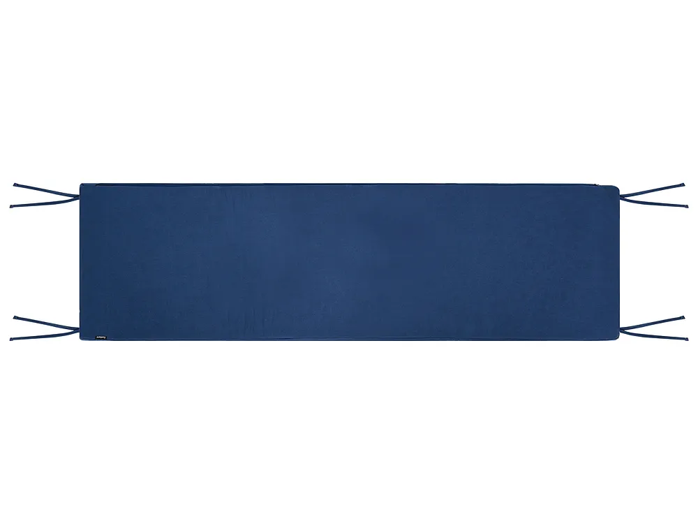 Gartenbank mit Auflage TUSCANIA 160 cm Eukalyptusholz Blau_1153873