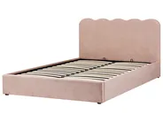 Bett mit Stauraum NANTERRE Stoff Pastellrosa 160 x 200 cm_1084637