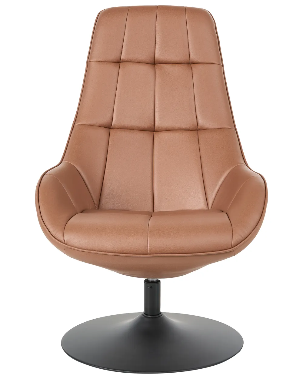 Swivel Armchair MARSTRAND Faux Leather Brown_1120412