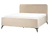 Bett mit Lattenrost Samtstoff VALOGNES 160 x 200 cm Taupe
