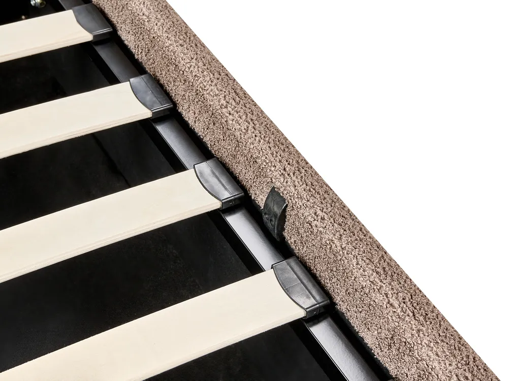 Bett mit Stauraum BOUSSE Bouclé Taupe 160 x 200 cm_980165