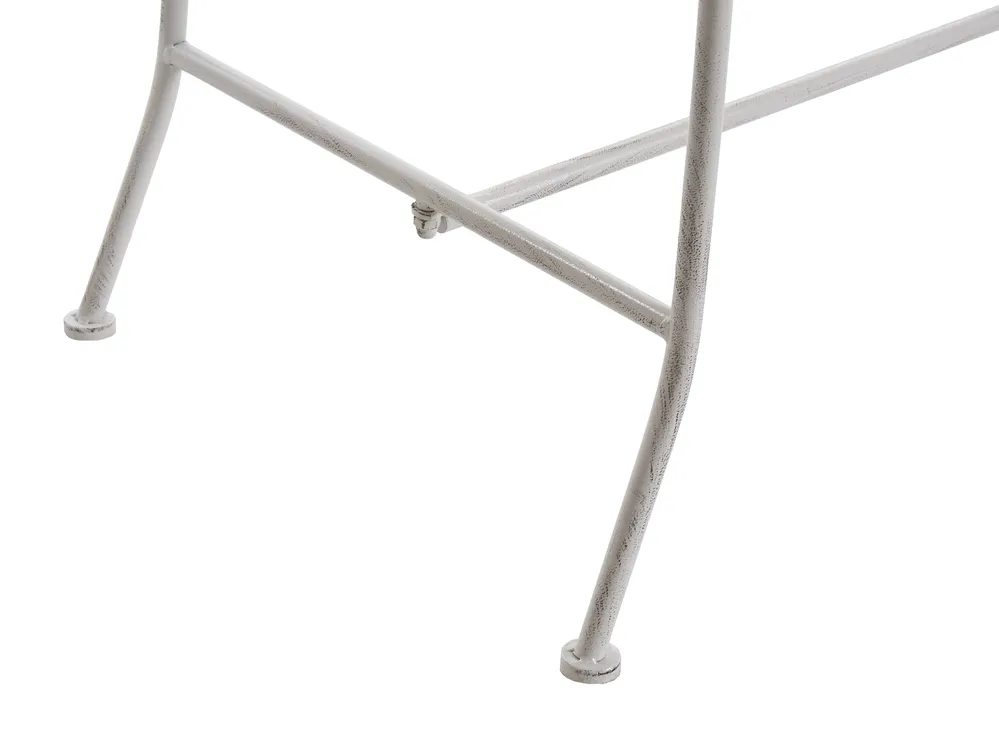 Gartenbank PAVIA 146 cm Metall Cremeweiß_1046017