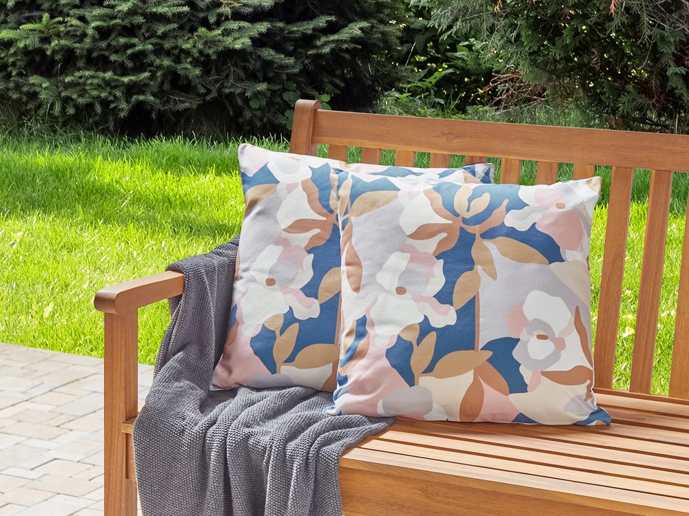 Set of 2 Outdoor Cushions VEREZZI Floral Pattern 45 x 45 cm Multicolour