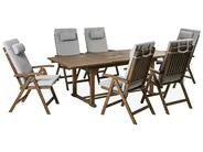 Gartenmöbel Set 6-Sitzer AMANTEA PREMIUM Akazienholz Hellgrau_995332