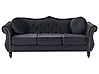 Sofa 3-Sitzer SKIEN Samtstoff Schwarz