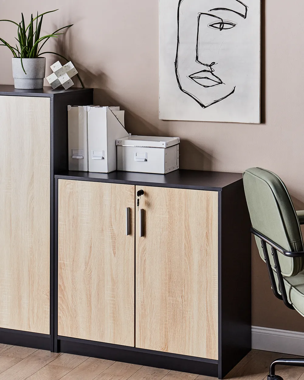 Storage Unit ZEHNA Brown/ Black