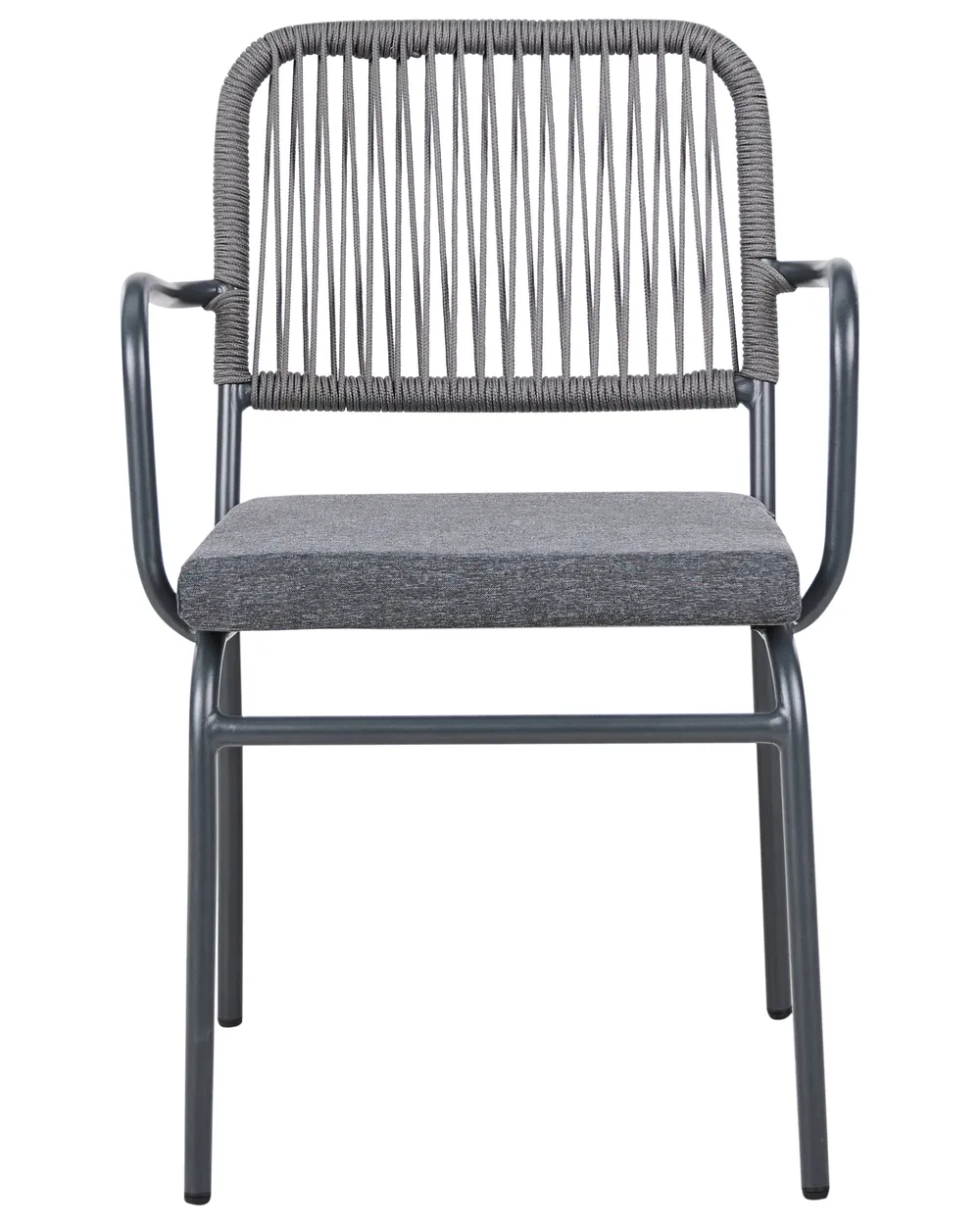 Set mit 4 Stühlen und Sitzkissen TACENO Metall Grau_1007824