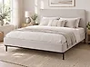 Bett mit Lattenrost Stoff CORIO 140 x 200 cm Cremeweiß