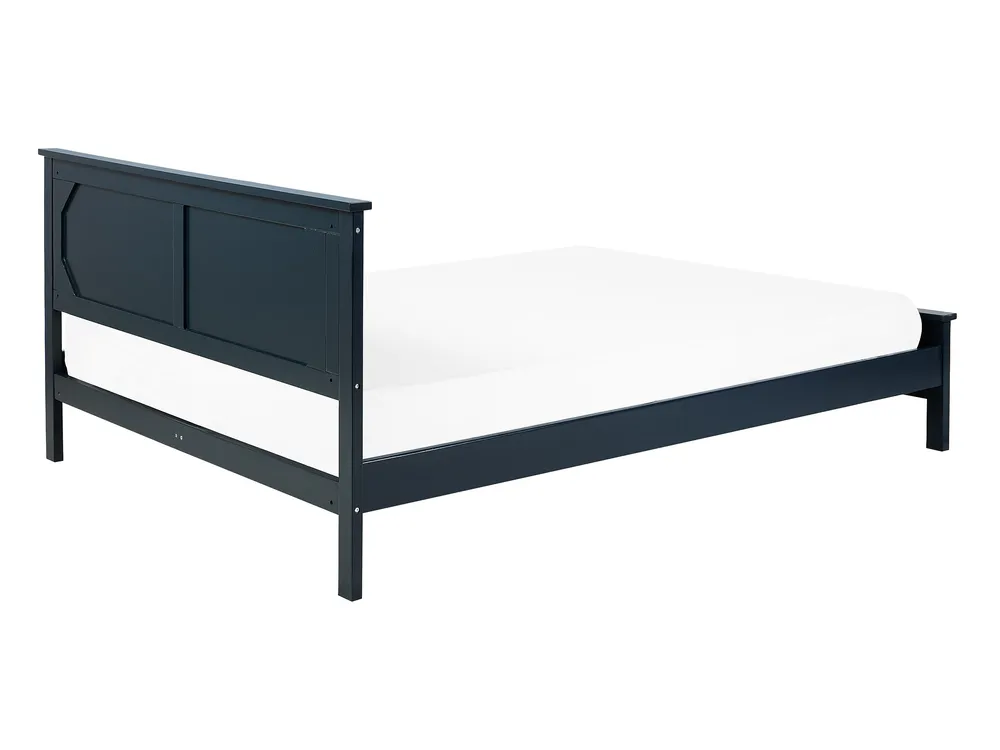 Bed Pine Wood OLIVET 140 x 200 cm (EU Double) Dark Blue_734507