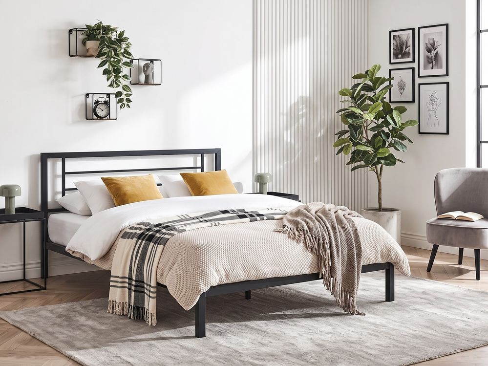 Lit avec sommier Métal CUSSET 180 x 200 cm Noir