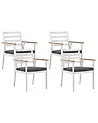 Set mit 4 Stühlen und Sitzkissen CAVOLI Metall Grau