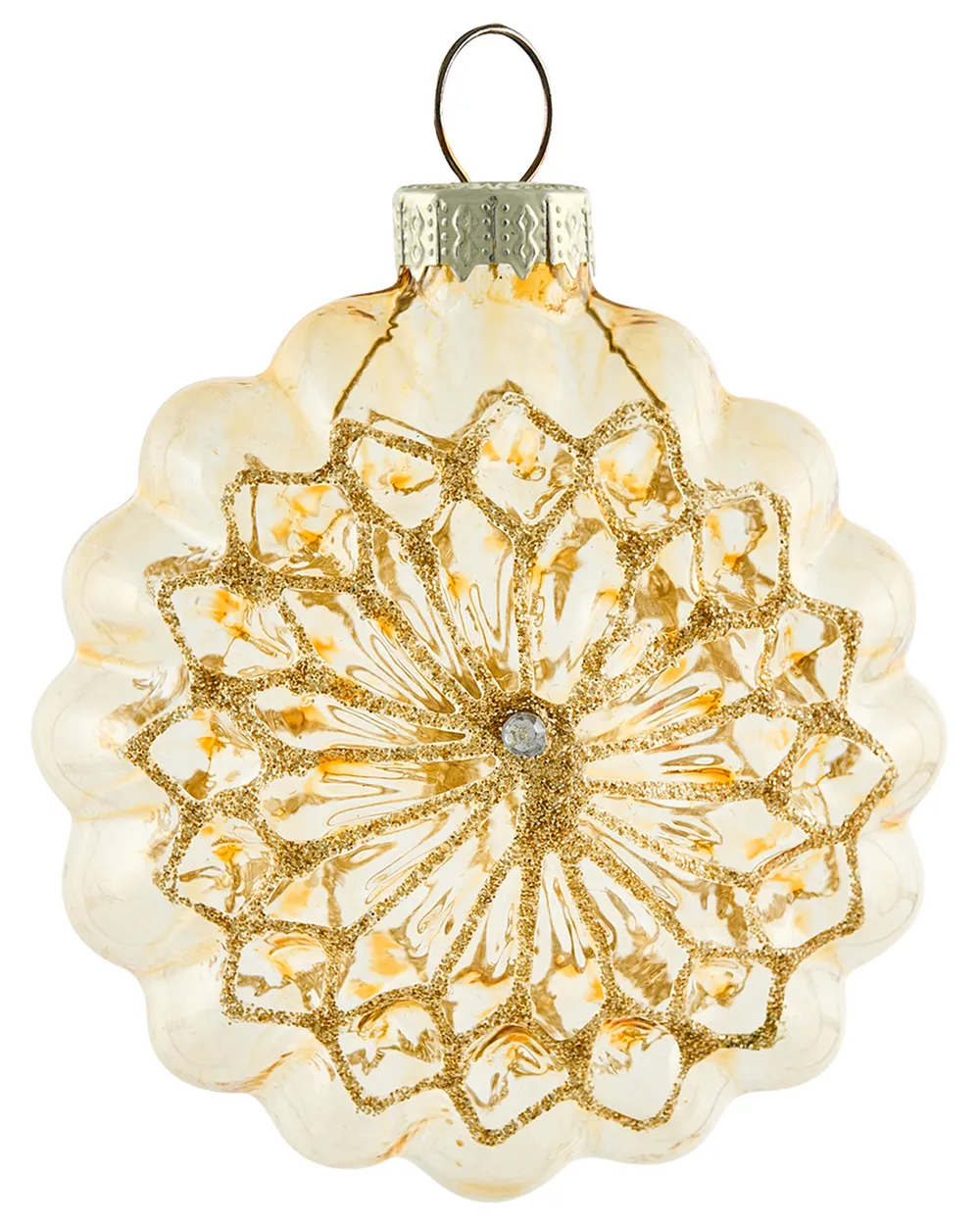 Weihnachtskugel 50er Set SPARKLE Glas Rot / Gold_1027936