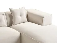 Corner Sofa 3 Seater DOLVA Fabric Light Beige Left Hand_871835