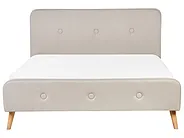 Bett mit Lattenrost Stoff RENNES 160 x 200 cm Hellbeige_684051