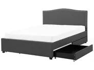 Bett mit Schubladen MONTPELLIER Stoff Bunt 180 x 200 cm LED_772173