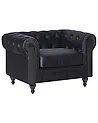 Sessel CHESTERFIELD Samtstoff Schwarz