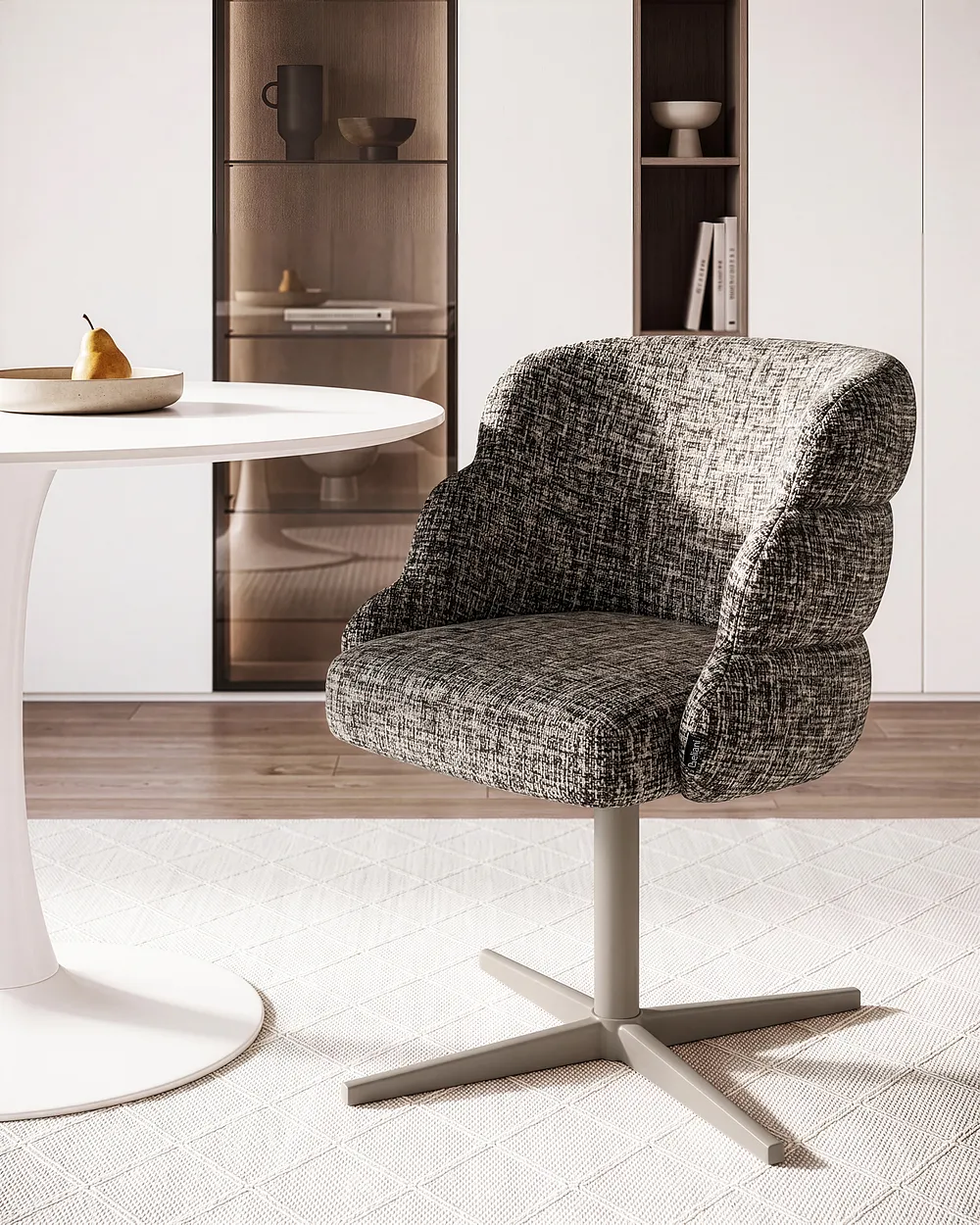 Dining Chair Swivel YOUNGSTOWN Fabric Taupe