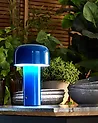 Kabellose LED Tischlampe BESOS mit Dimmer Metall Blau