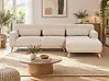 Ecksofa SIMOS Cord Hellbeige linksseitig