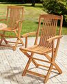 Gartenstuhl 2er Set MAUI II Akazienholz Hellbraun