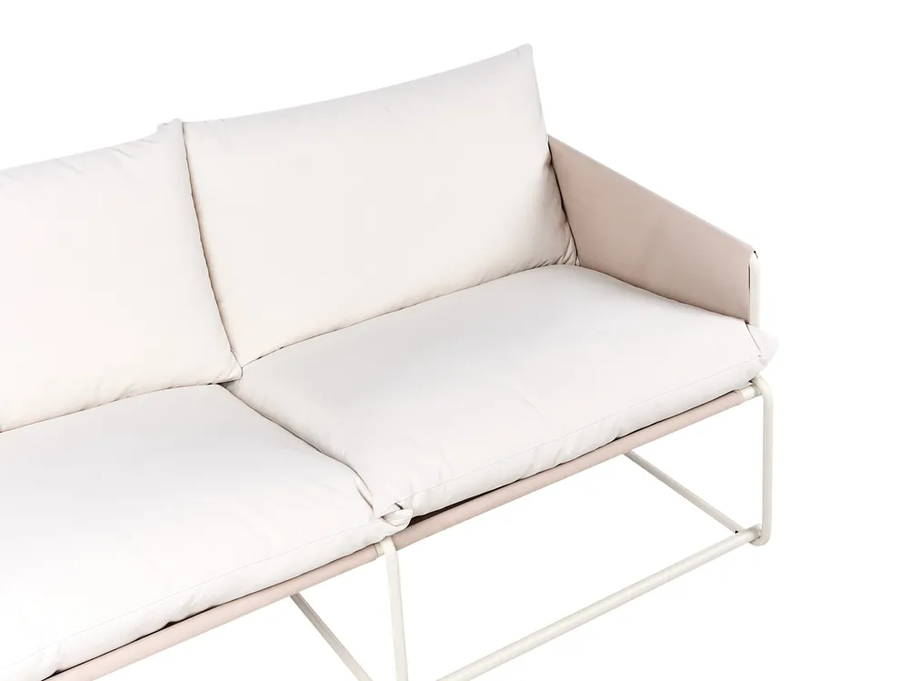Gartensofa Set 4-Sitzer PONTE Metall Hellbeige_1013457