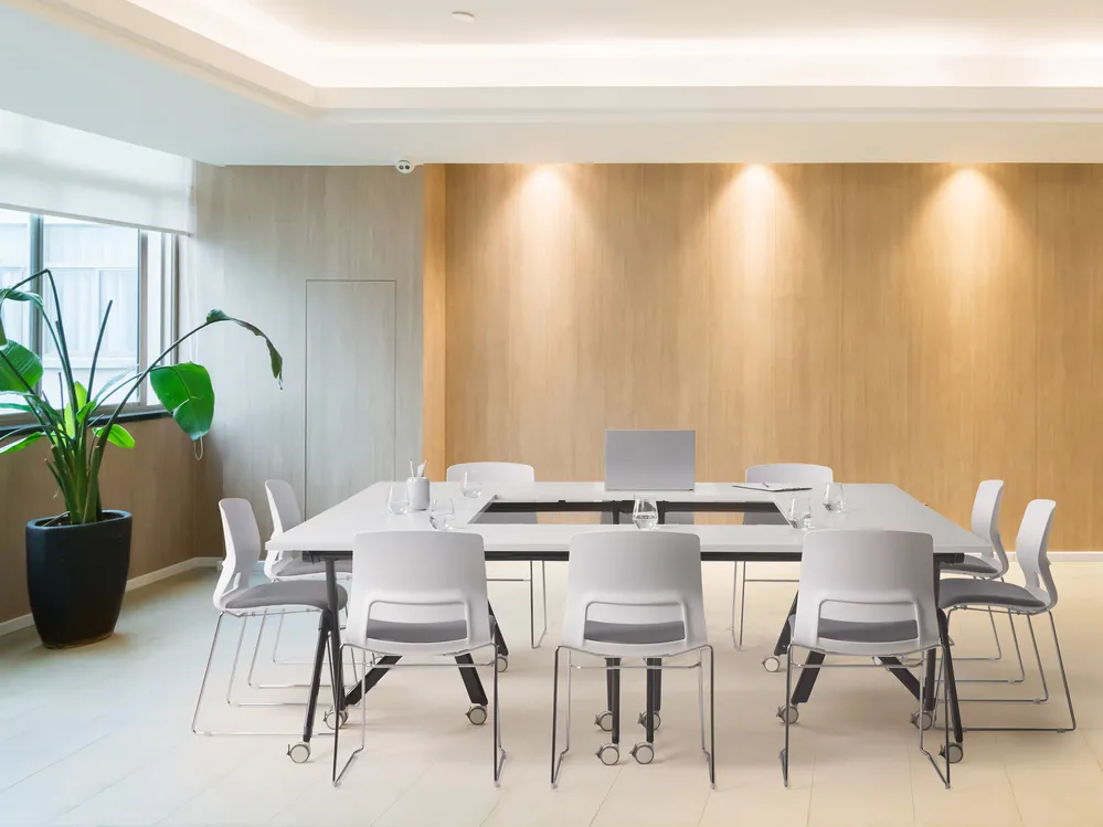 Zusammenklappbarer Schreibtisch BENDI 180 cm 60 cm mit Rädern Weiß_992765