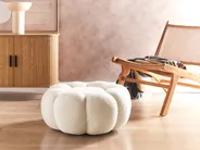 Pouf BEAUFORT Bouclé Cremeweiß_897521