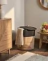 Aufbewahrungskorb SILOPI Baumwolle Schwarz / Beige