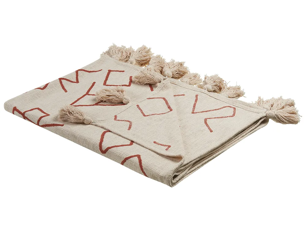 Kuscheldecke BHIWANI Baumwolle 130 x 180 cm Beige