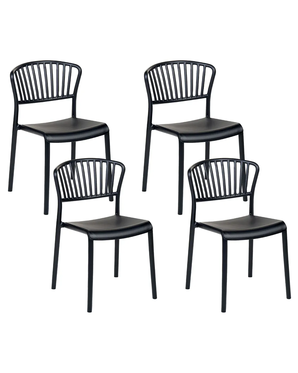 Gartenstuhl 4er Set GELA Schwarz