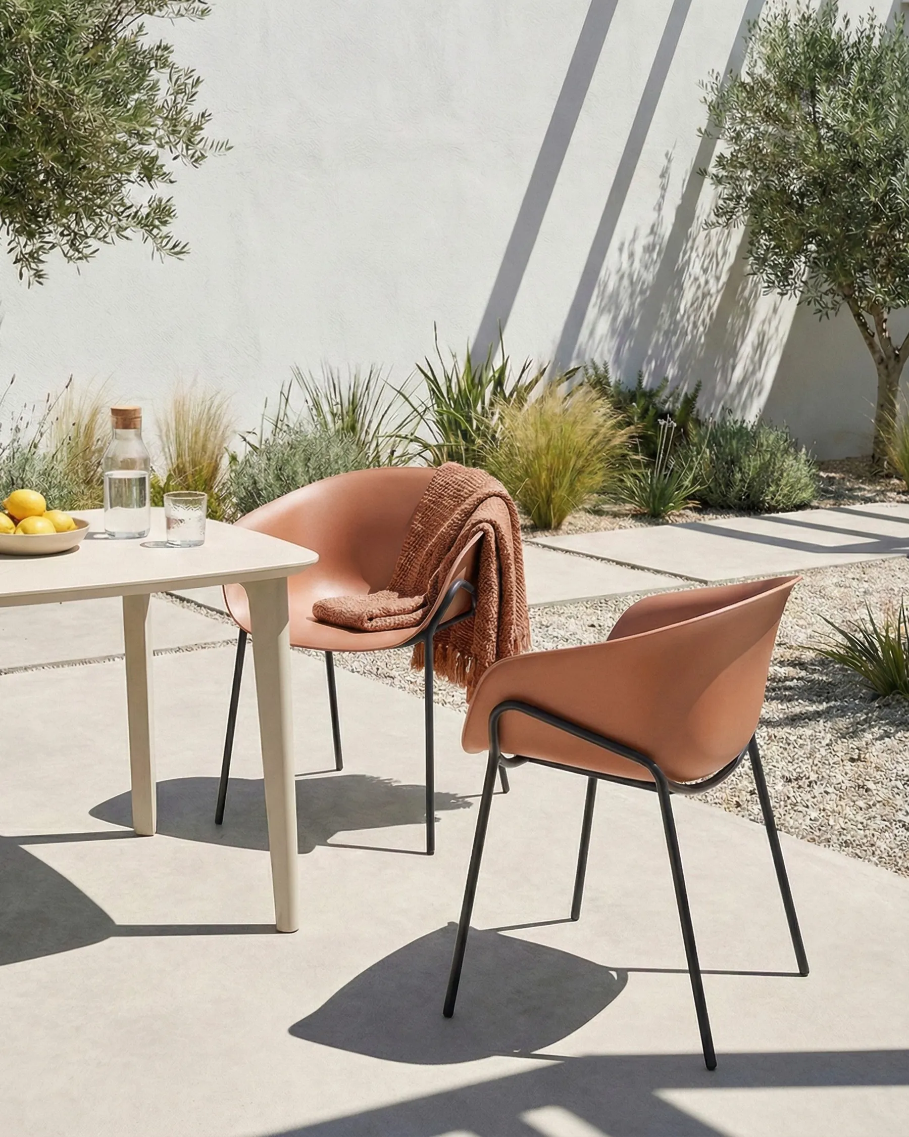 Gartenstuhl 2er Set METEORA Kunststoff Braun_1045241