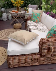 Garden Corner Sofa 3 Seater BRIATICO Rattan Natural Left Hand_976208