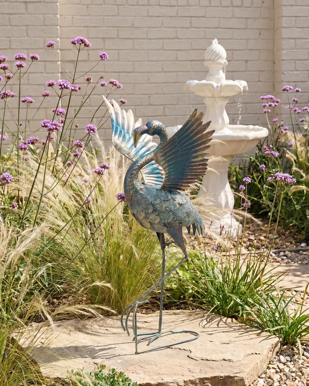 Gartenskulptur KALIBO Flamingo Blau
