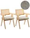 Esszimmerstuhl 2er Set AVA Holz Hellbraun / Taupe