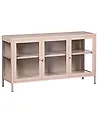 Sideboard mit Glastüren NEWPORT 115 cm Metall Beige