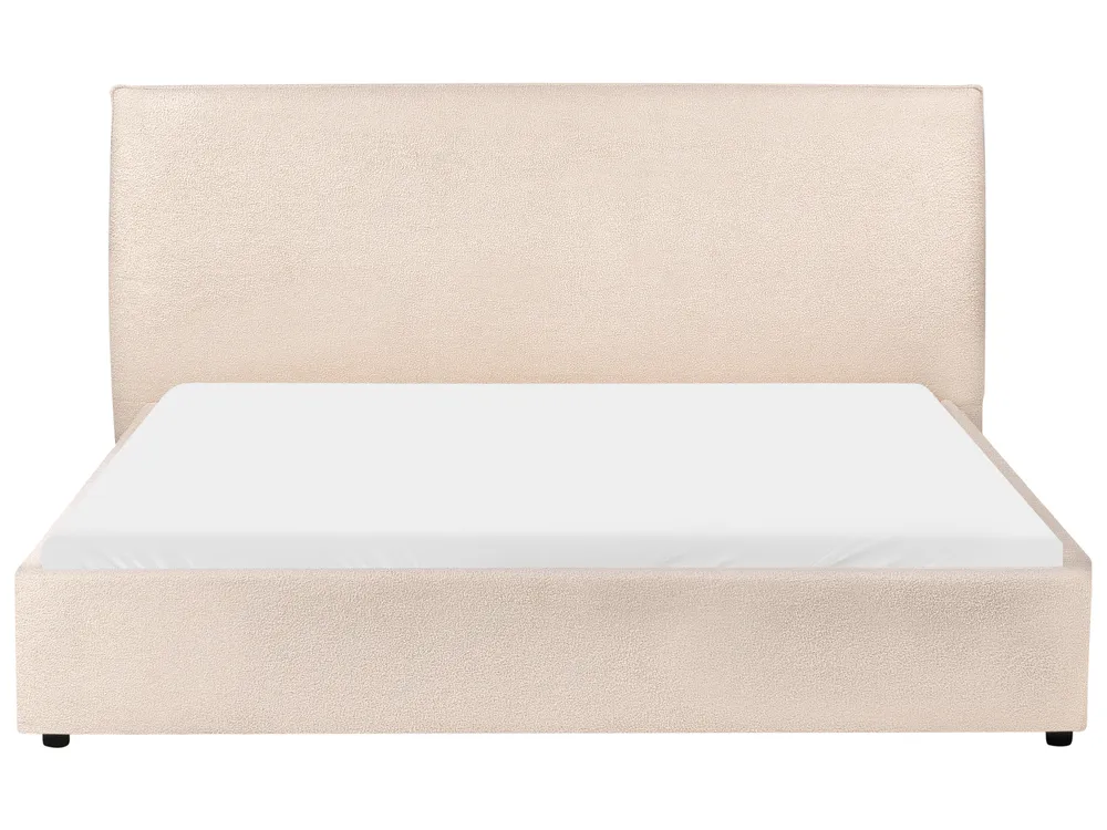 Bed Boucle LAVAUR 160 x 200 cm (EU King Size) Beige_985506