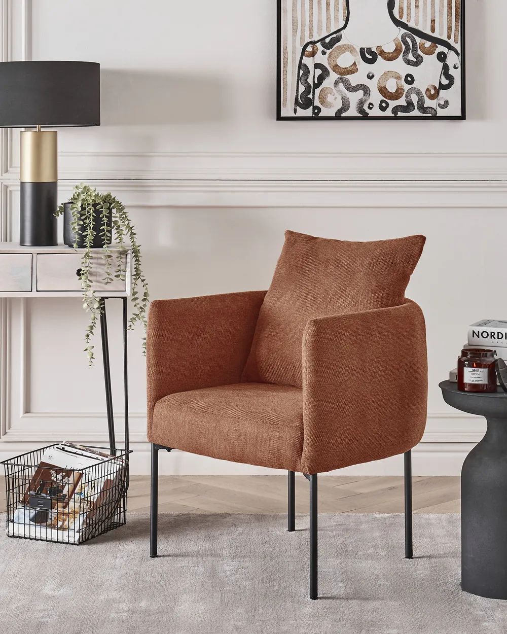 Sessel MALMOS Stoff Goldbraun