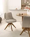 Esszimmerstuhl 2er Set drehbar DORRIS Stoff Hellbeige