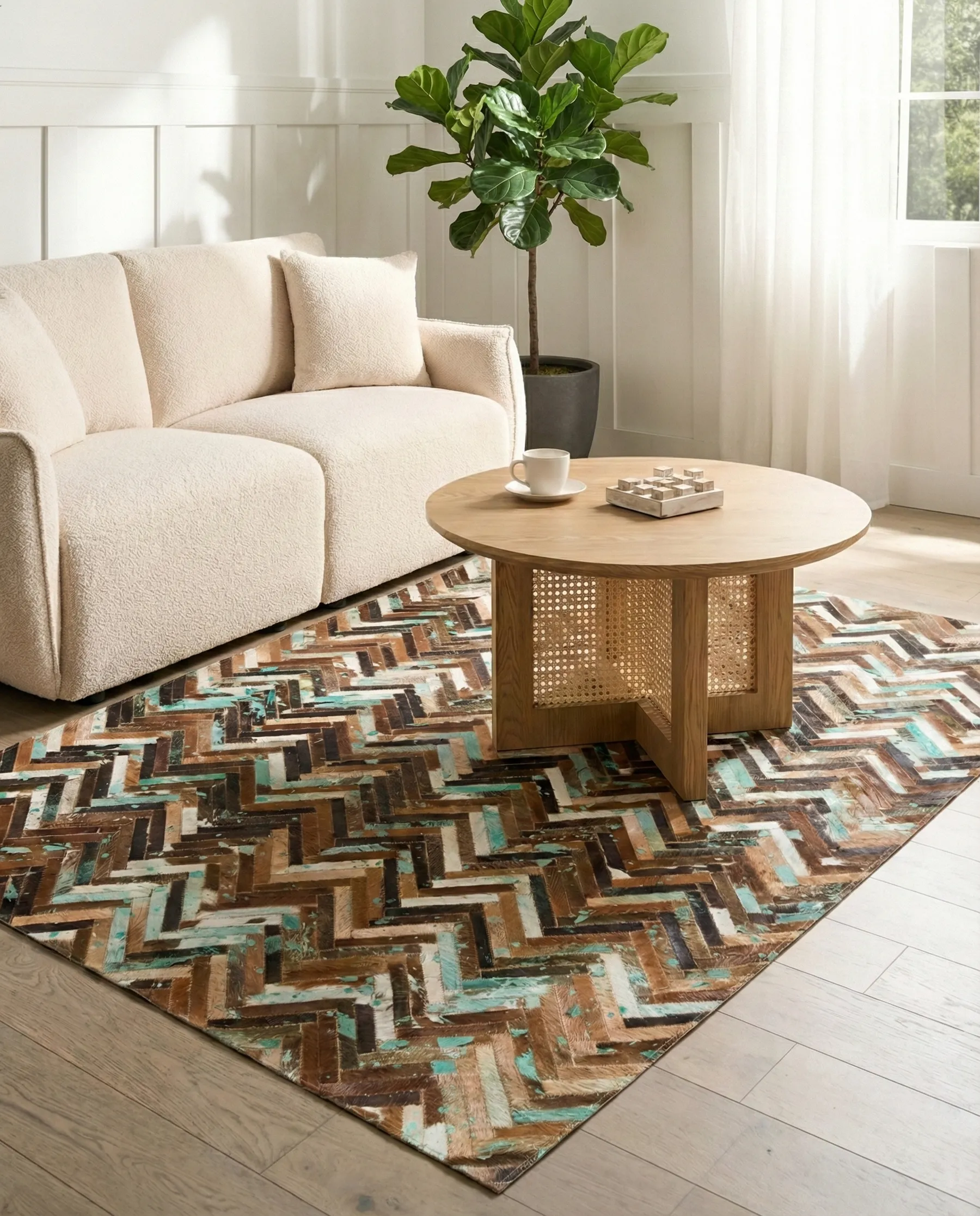 Rug AMASYA Brown 160 x 230 cm Leather_515916