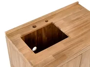 Outdoor-Küche 3er Set mit Spüle VENOSA Braun / Schwarz Akazienholz_984691