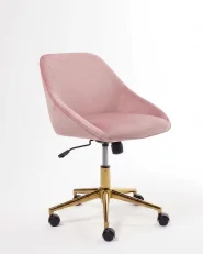 Schreibtischstuhl BARDSDALE Samtstoff Rosa_1166732