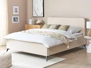 Bed Corduroy VALOGNES 160 x 200 cm (EU King Size) Light Beige_876561