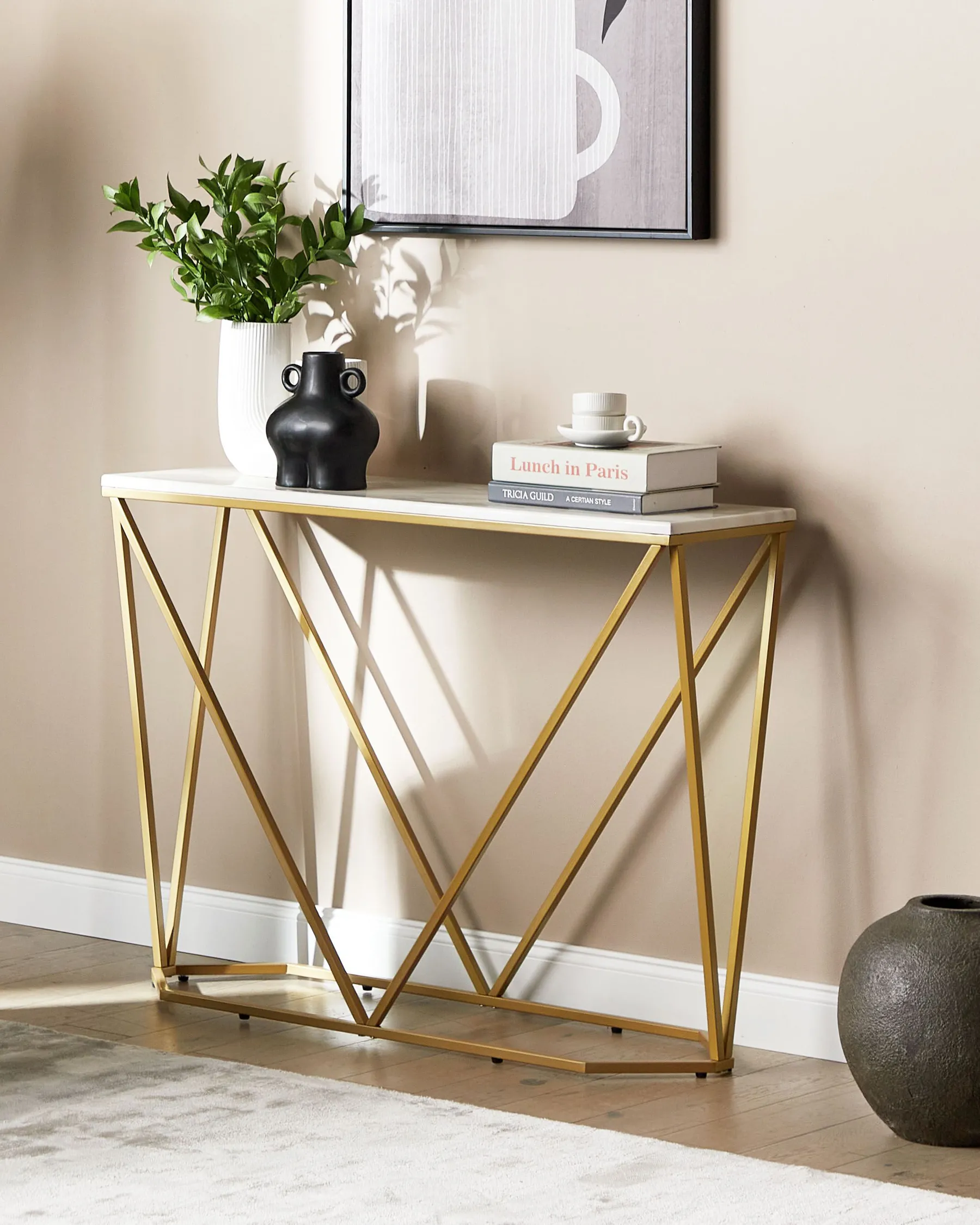 Console Table HAZEN Marble/ Gold_873121