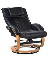 Massage Chair MAJESTIC with Footstool Faux Leather Black_963698
