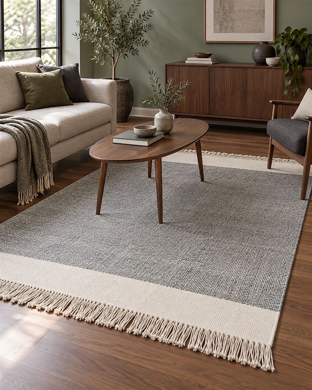 Rug TATLISU Grey 160 x 230 cm Wool