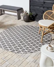 Outdoorteppich PANAJI Grau ø 160 cm_992232