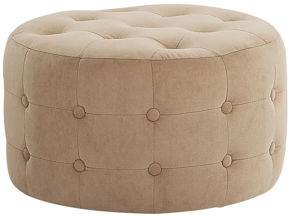 Pouf TAMPA Samtstoff Sandbeige