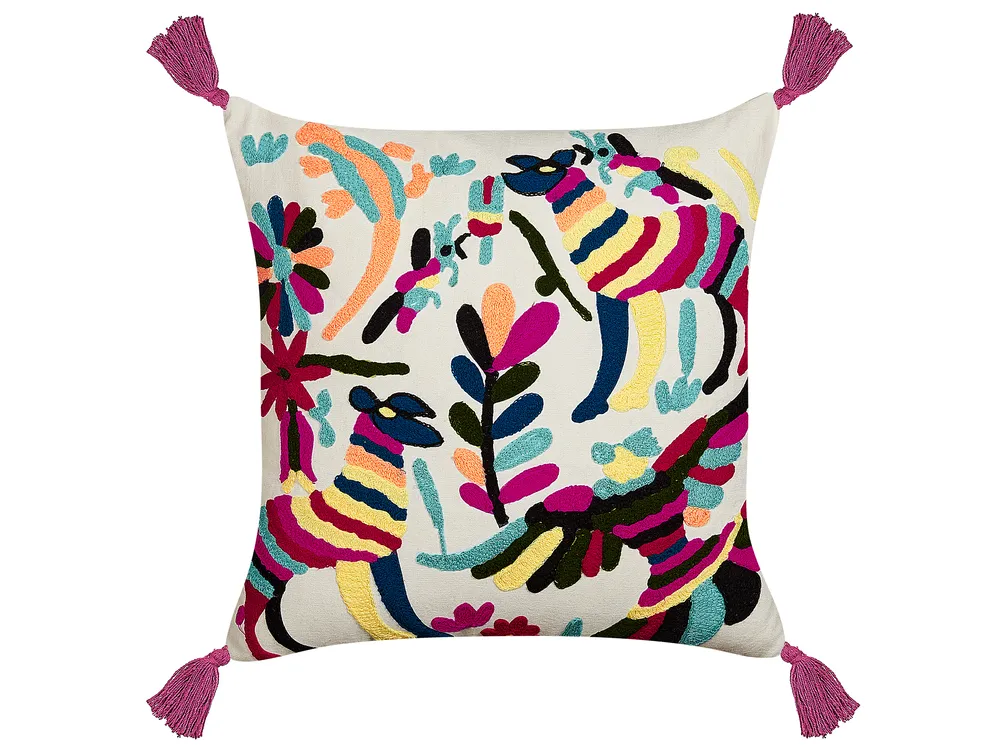 Dekokissen 2er Set RAIGANJ 50 x 50 cm Baumwolle Bunt Abstraktes Muster_829504