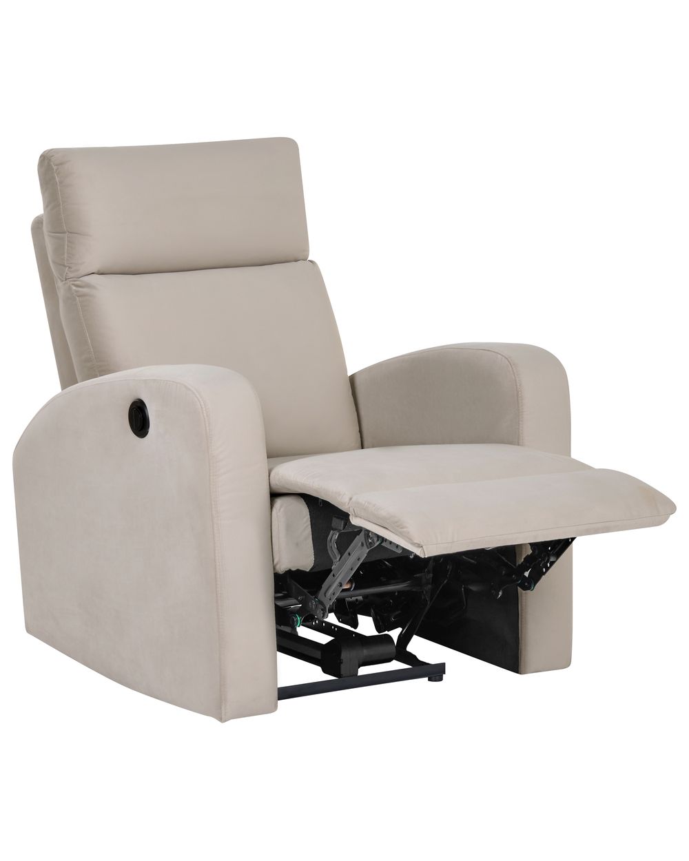 Electric Recliner Chair VERDAL with Footrest Velvet Beige